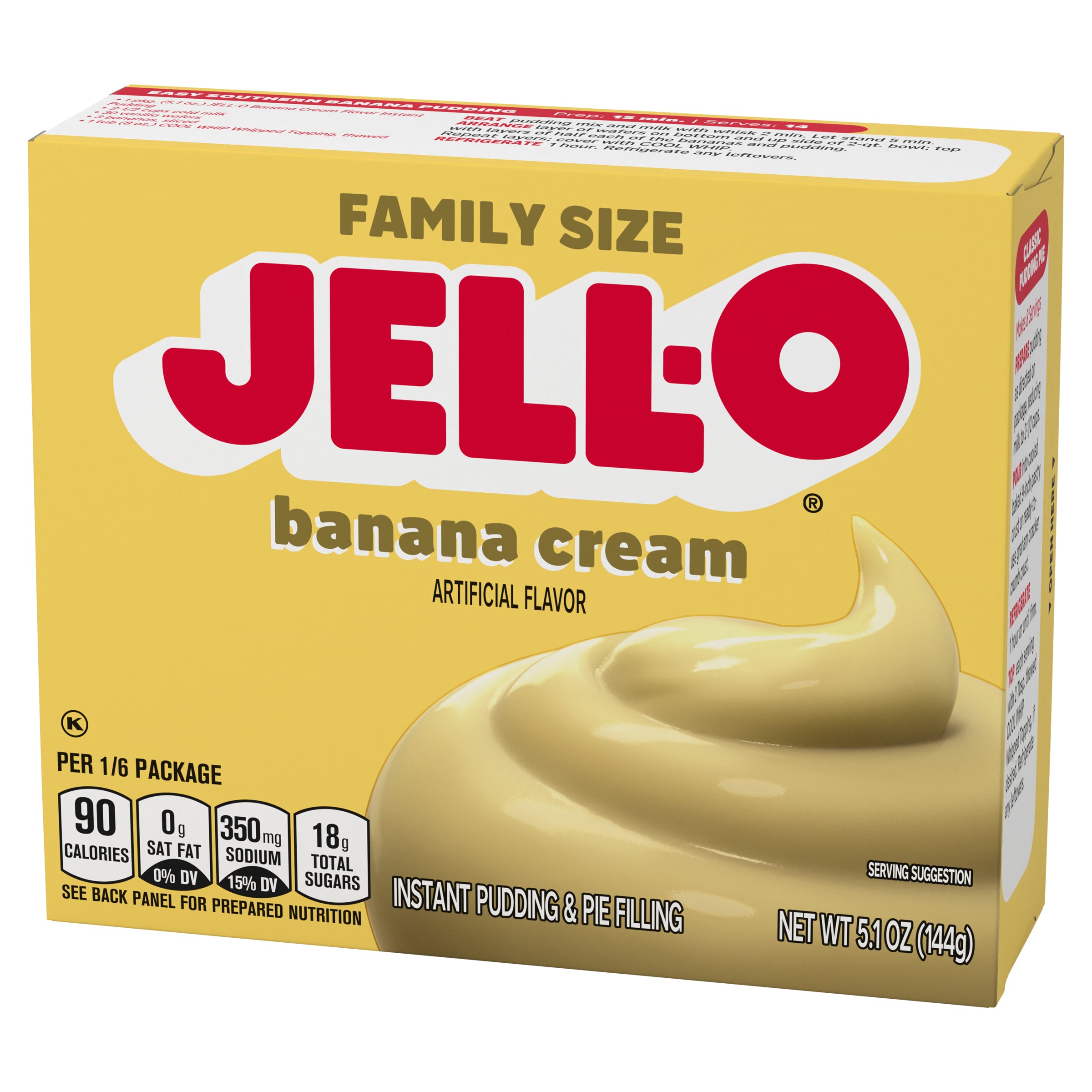 Jell-O Banana Cream Flavored Instant Pudding Mix-5.1 oz.-24/Case
