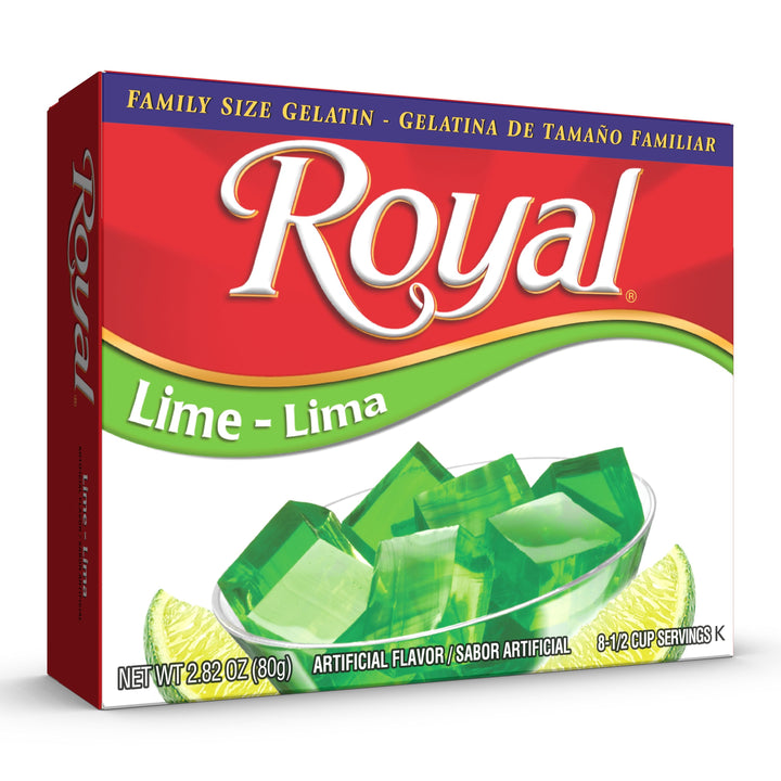 Royal Lime Flavored Gelatin Mix-2.82 oz.-12/Case
