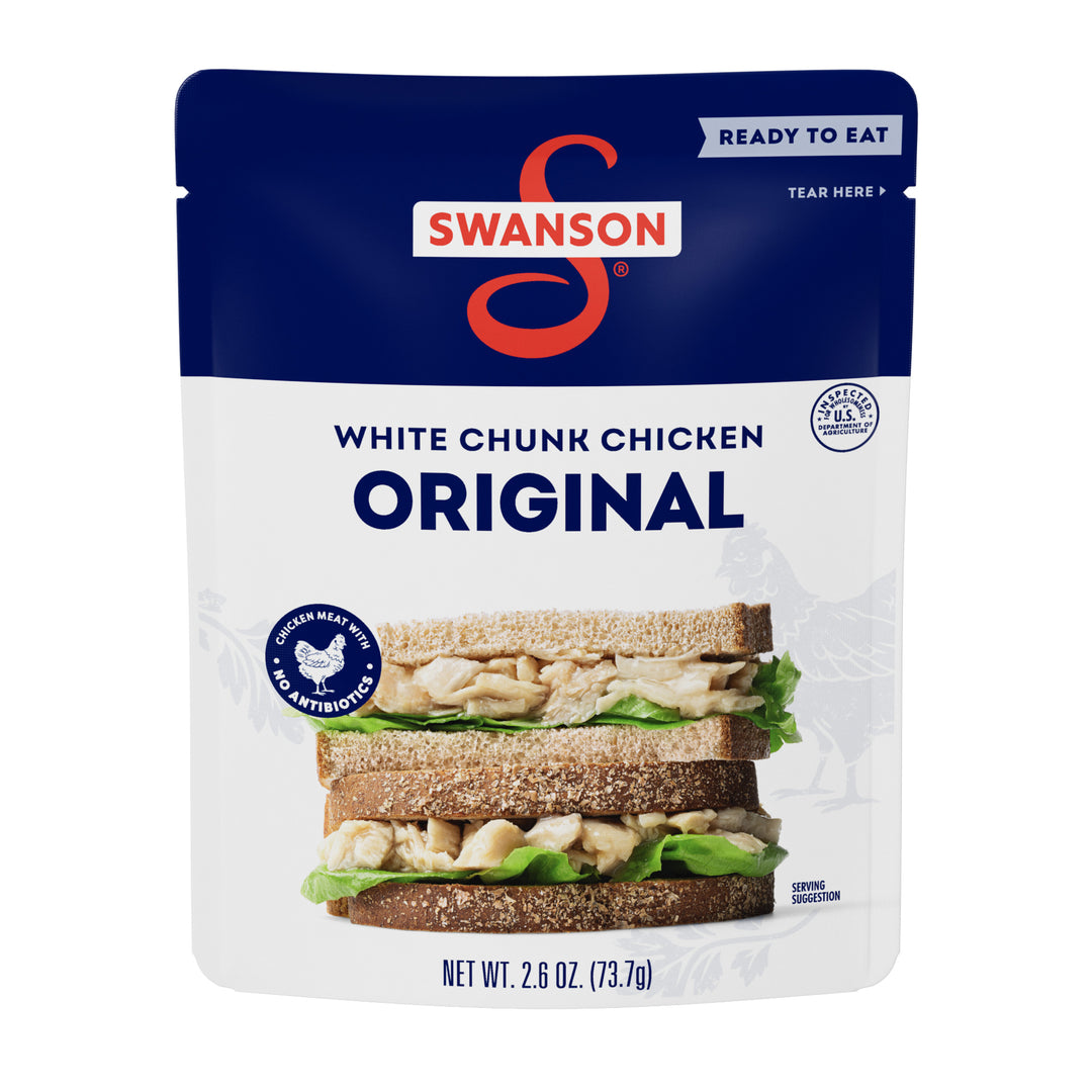 Swanson Fully Cooked White Chunks Chicken Pouch-2.6 oz.-12/Case