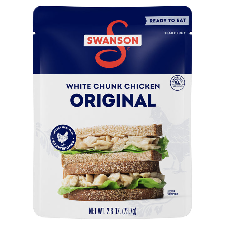 Swanson Fully Cooked White Chunks Chicken Pouch-2.6 oz.-12/Case