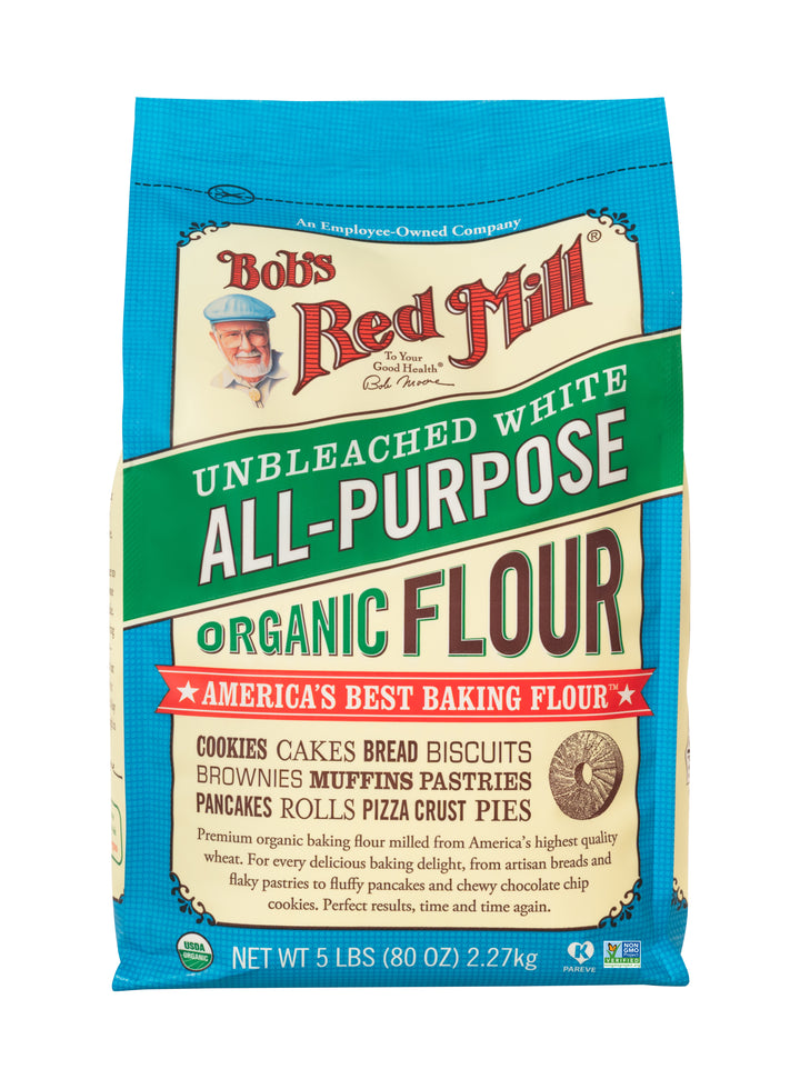 Bob's Red Mill Natural Foods Inc Organic Unbleached White All-Purpose Flour-5 lbs.-4/Case