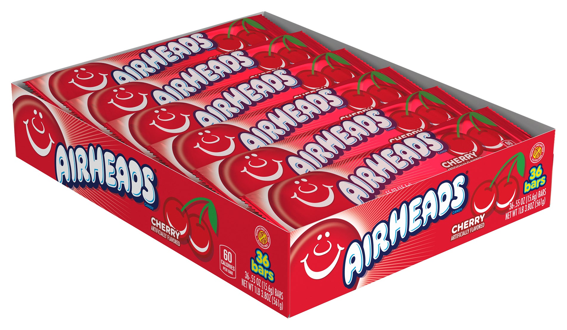 Airheads Blue Raspberry Candy-0.55 oz.-36/Box-12/Case MPN