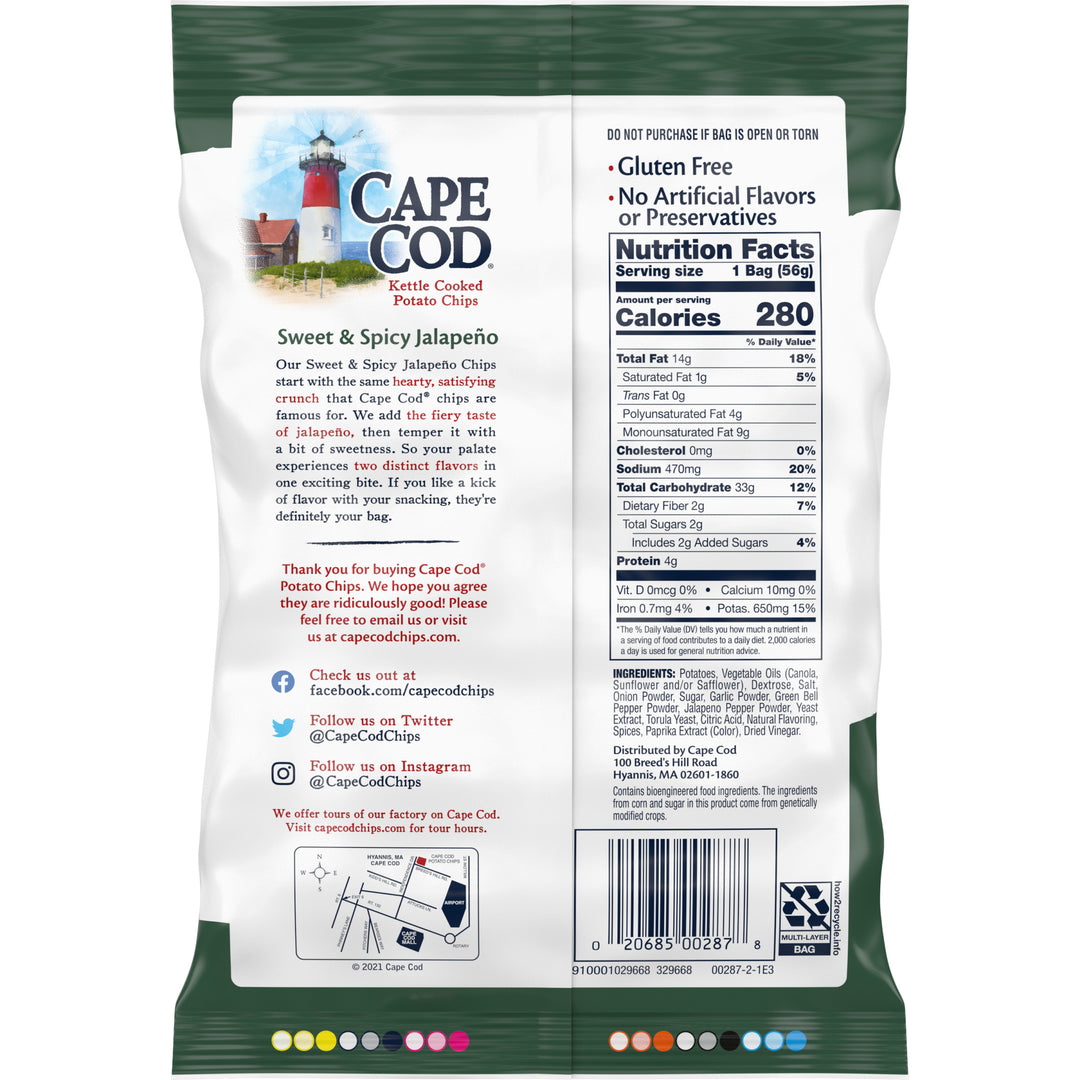 Cape Cod Jalapeno Potato Chip-2 oz.-6/Case
