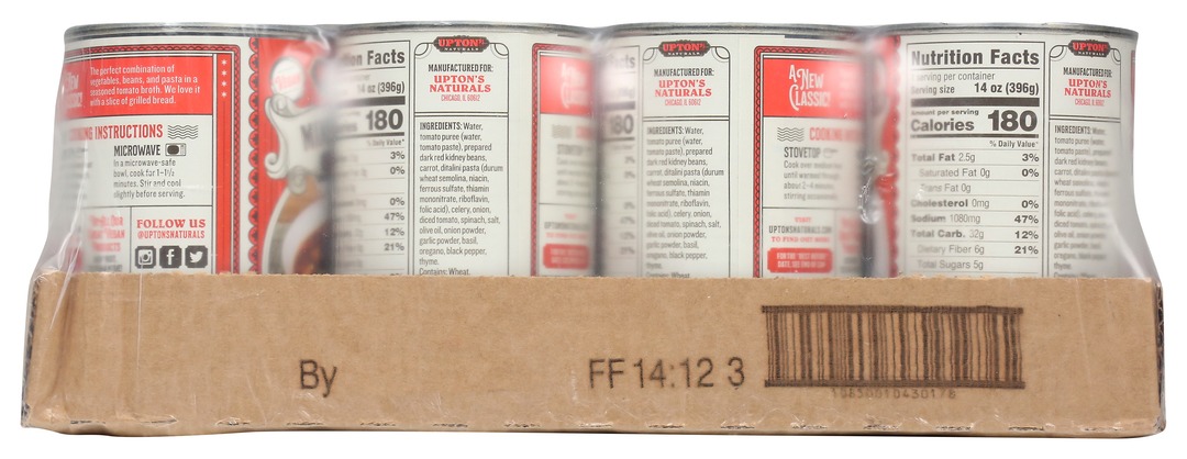 Upton's Naturals Minestrone Soup-14 oz.-8/Case