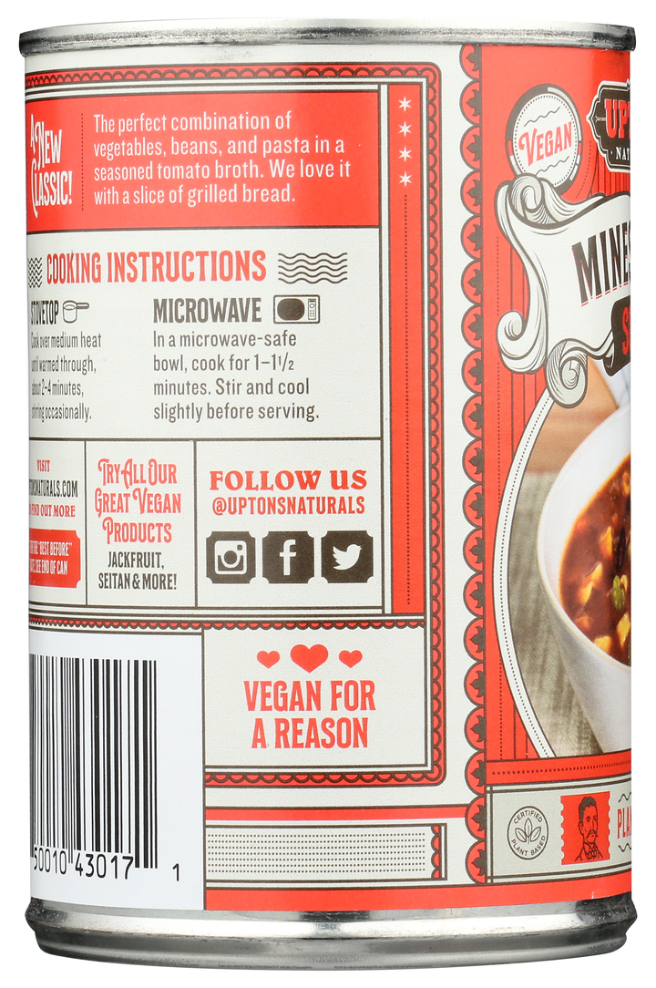 Upton's Naturals Minestrone Soup-14 oz.-8/Case