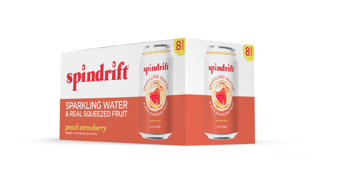 Spindrift Peach Strawberry Sparkling Water-12 fl. oz.-8/Box-3/Case
