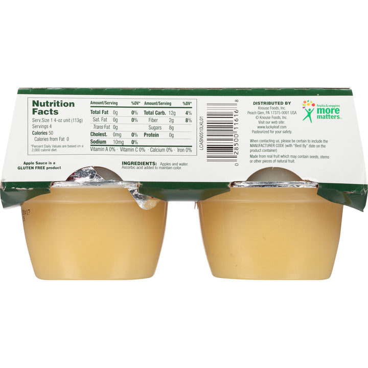 Lucky Leaf Unsweetened Applesauce-16 oz.-12/Case