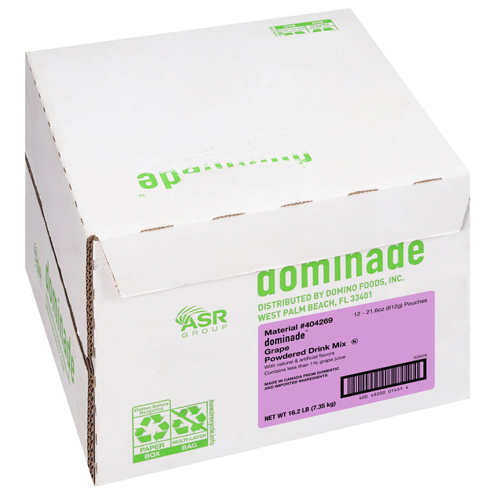 Domino Dominade Grape Powdered Drink Mix Pouches-21.6 oz.-12/Case