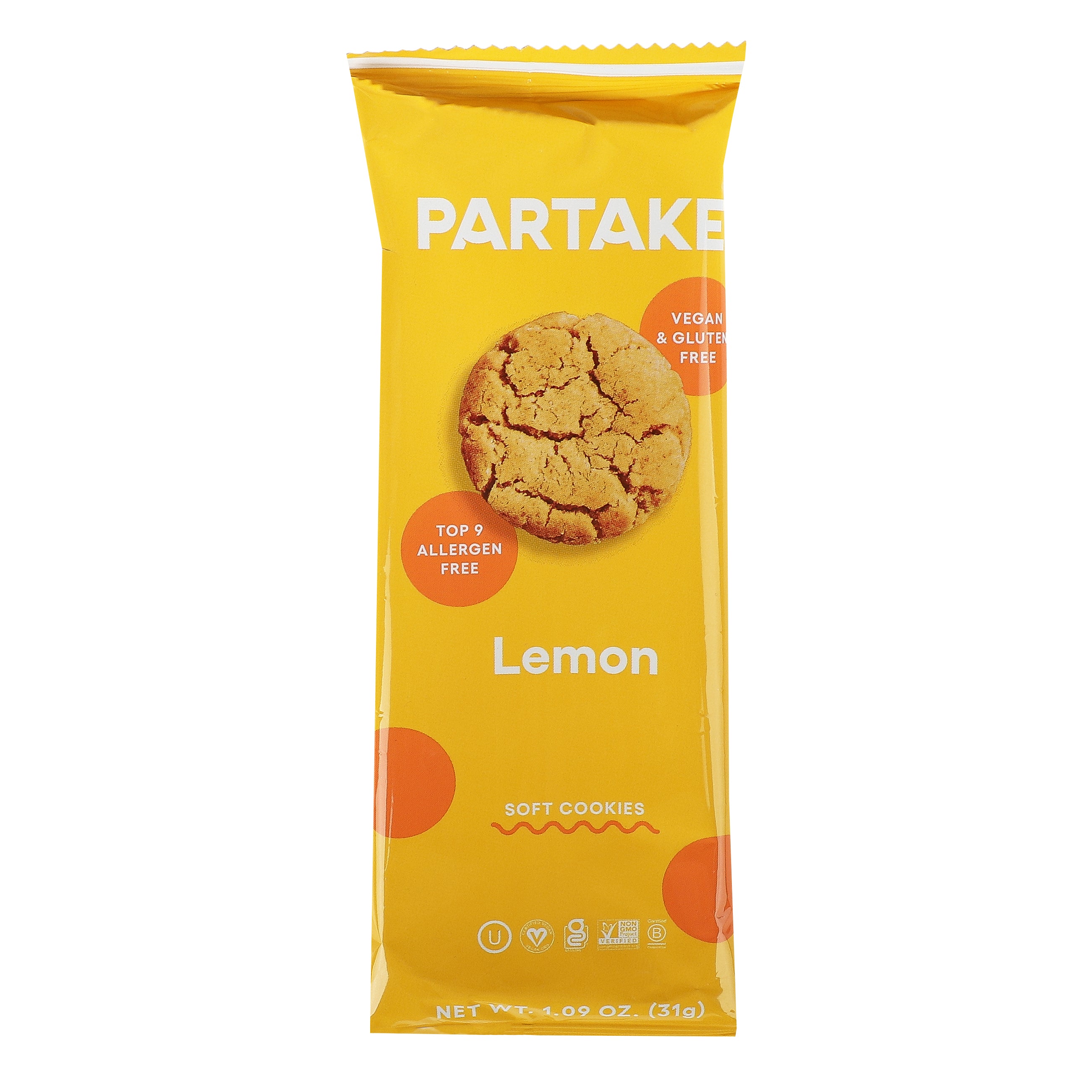 Partake Foods Soft Lemon Cookies-1.09 oz.-24/Case MPN# 850032528757 ...