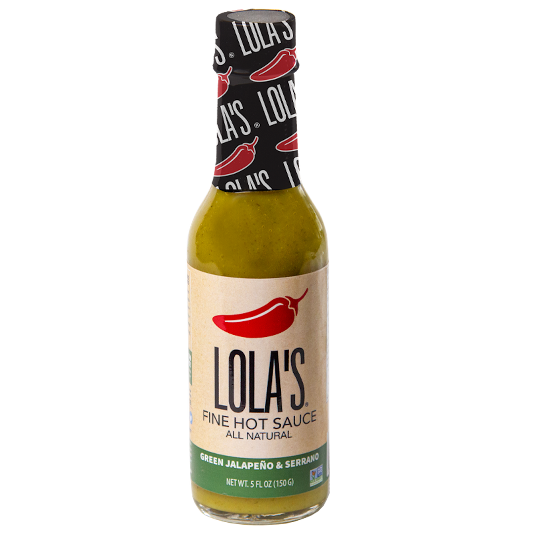 Lola's Fine Hot Sauce Green Jalapeno And Serrano Hot Sauce Bottle-5 fl. oz.-12/Case