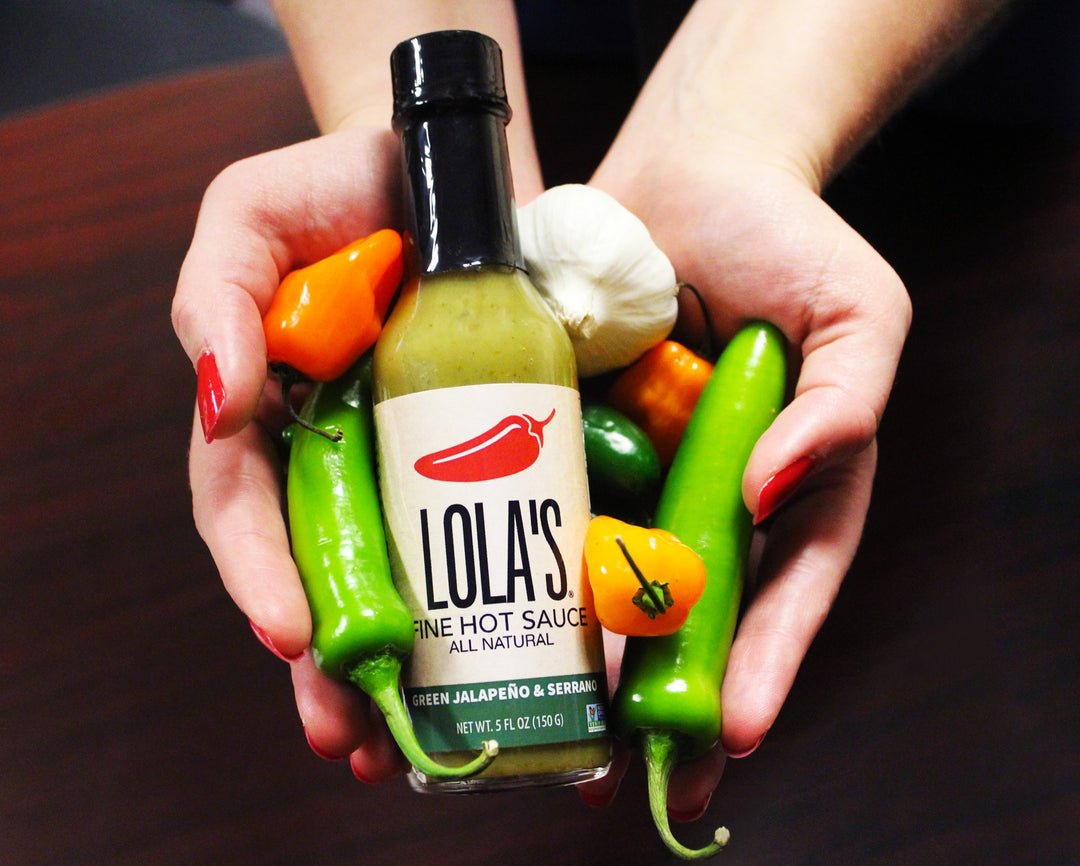 Lola's Fine Hot Sauce Green Jalapeno And Serrano Hot Sauce Bottle-5 fl. oz.-12/Case