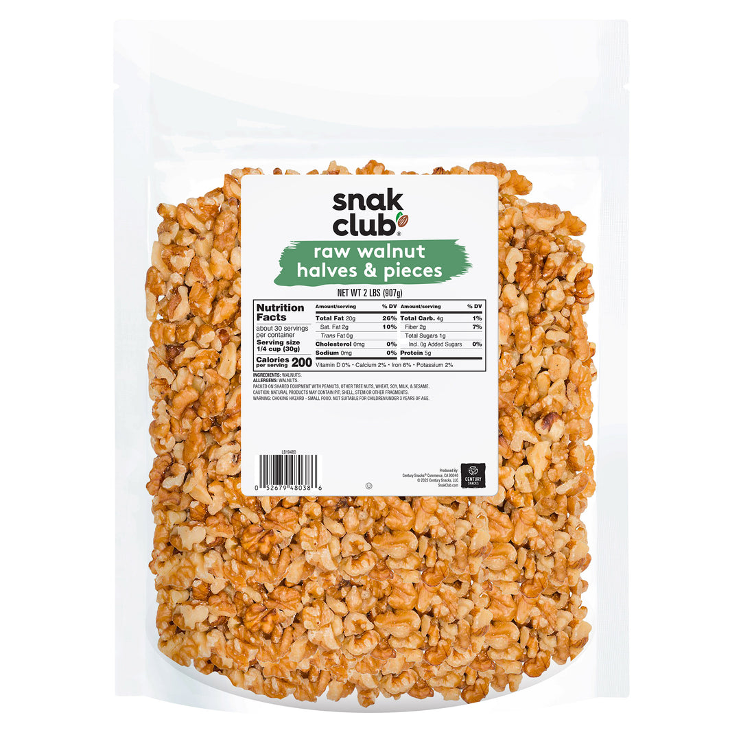 Snak Club Walnut Halves & Pieces;Raw-32 oz.-3/Case