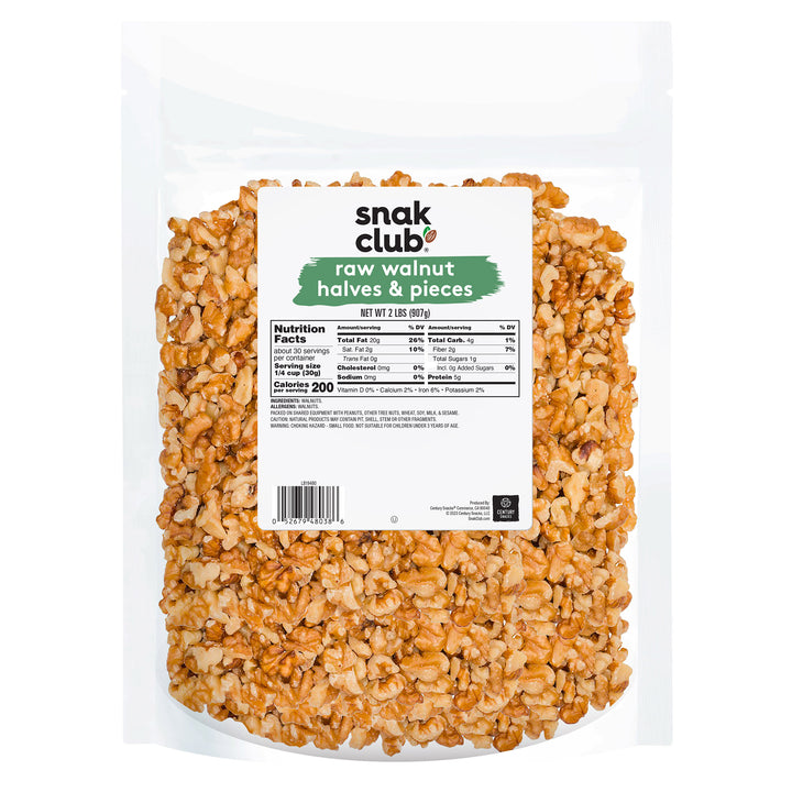 Snak Club Walnut Halves & Pieces;Raw-32 oz.-3/Case