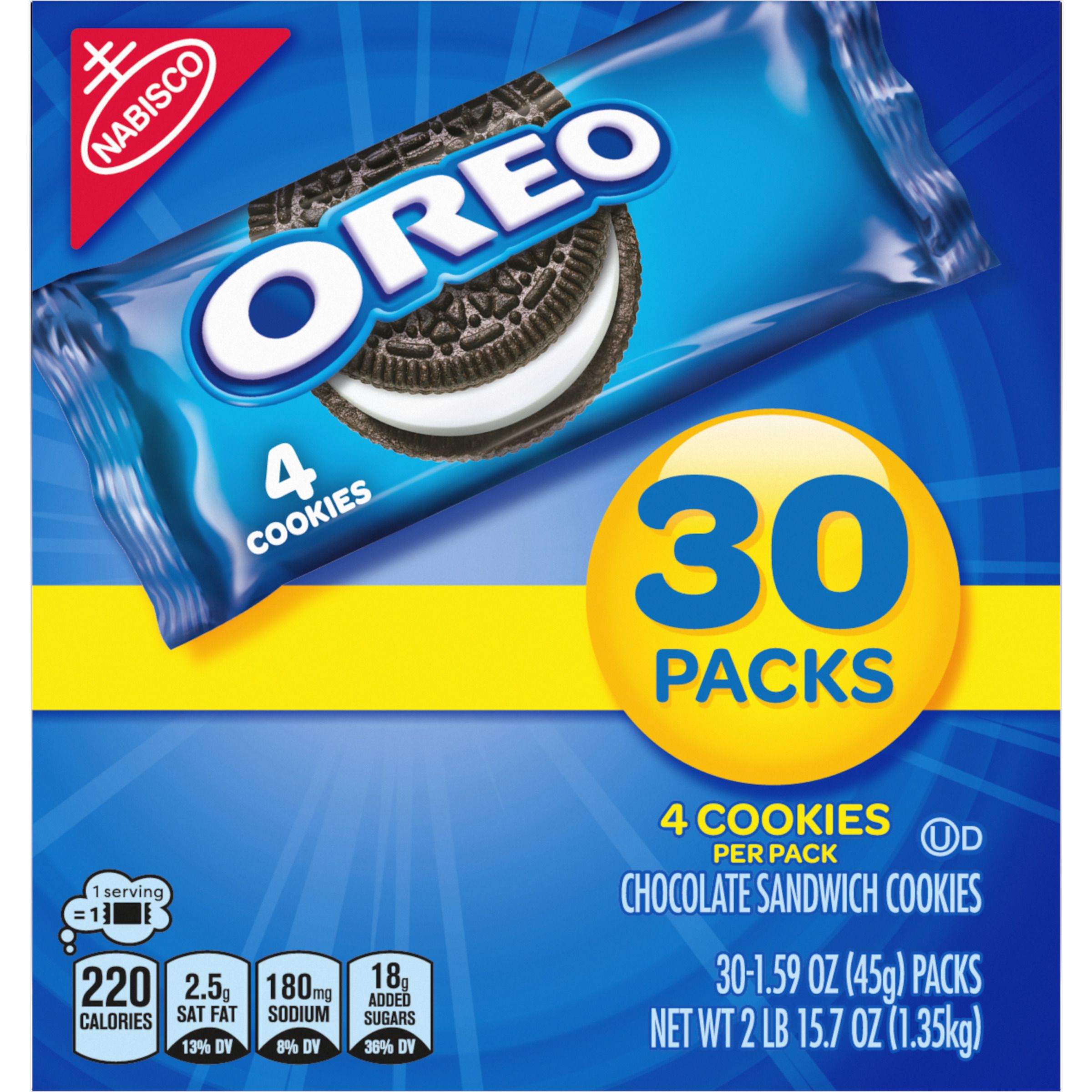 Oreo Single Serve Cookie-1.59 oz.-30/Box-4/Case MPN# 00198 – Round