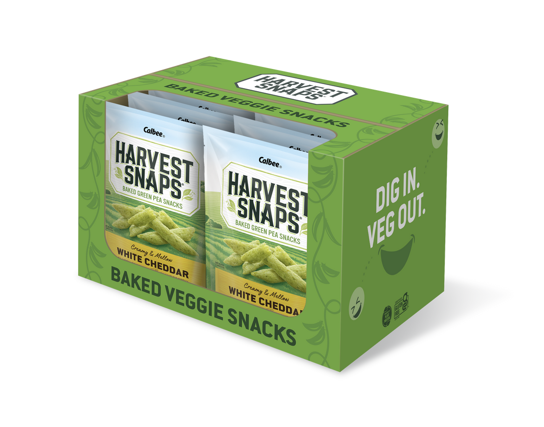 Harvest Snaps Green Pea Snack Crisps White Cheddar Case-3 oz.-12/Case