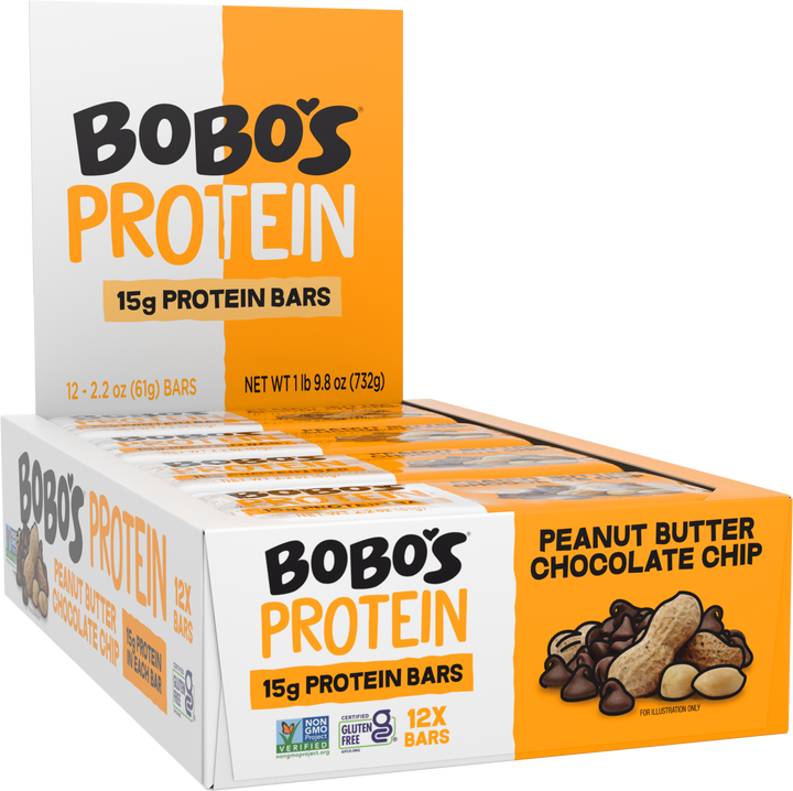 Bobo's Oat Bars Chocolate Chip Peanut Butter Protein Case-2.2 oz.-12/Box-6/Case