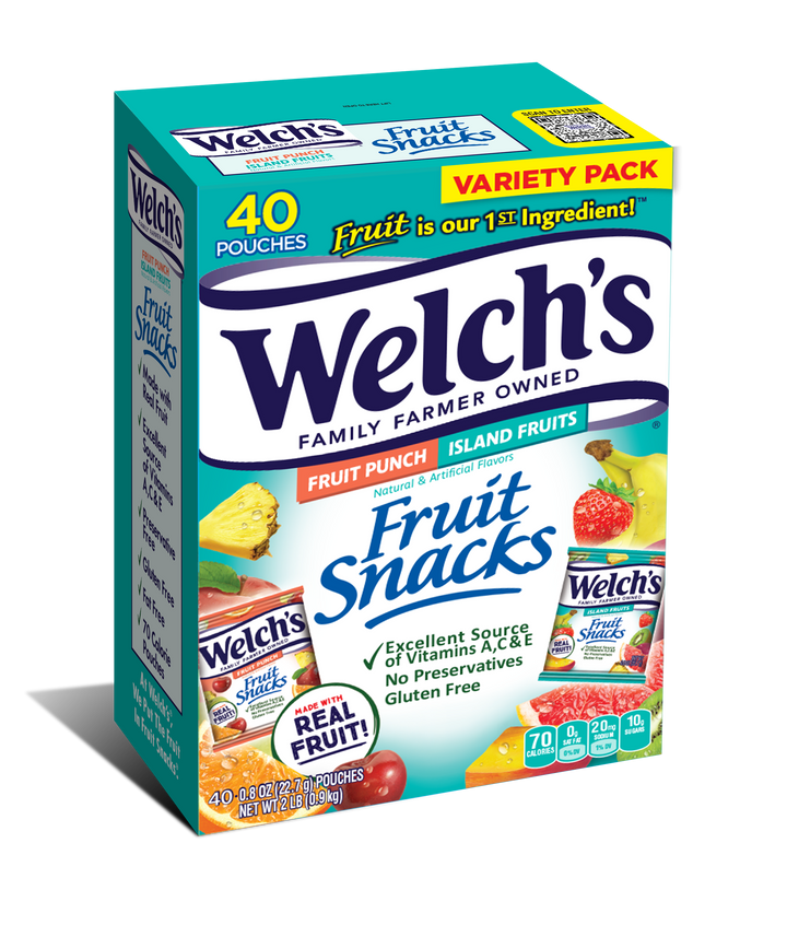 Welch's Fruit Snacks Fruit Punch/Island Fruits-40 Count-6/Case
