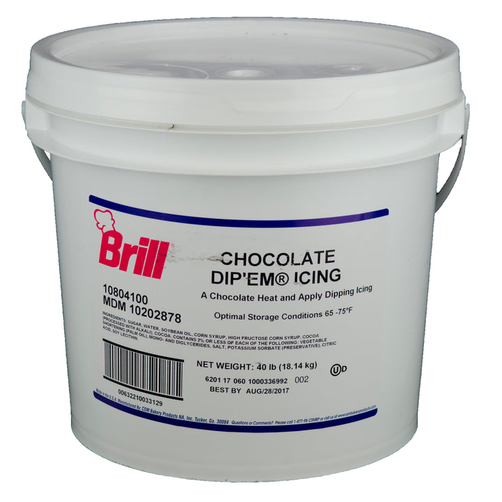 Brill Donut & Roll Icing Chocolate Pail-40 lbs.