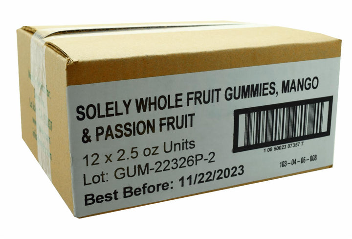 Solely Whole Fruit Gummies-Mango & Passion Fruit Case-2.5 oz.-12/Case