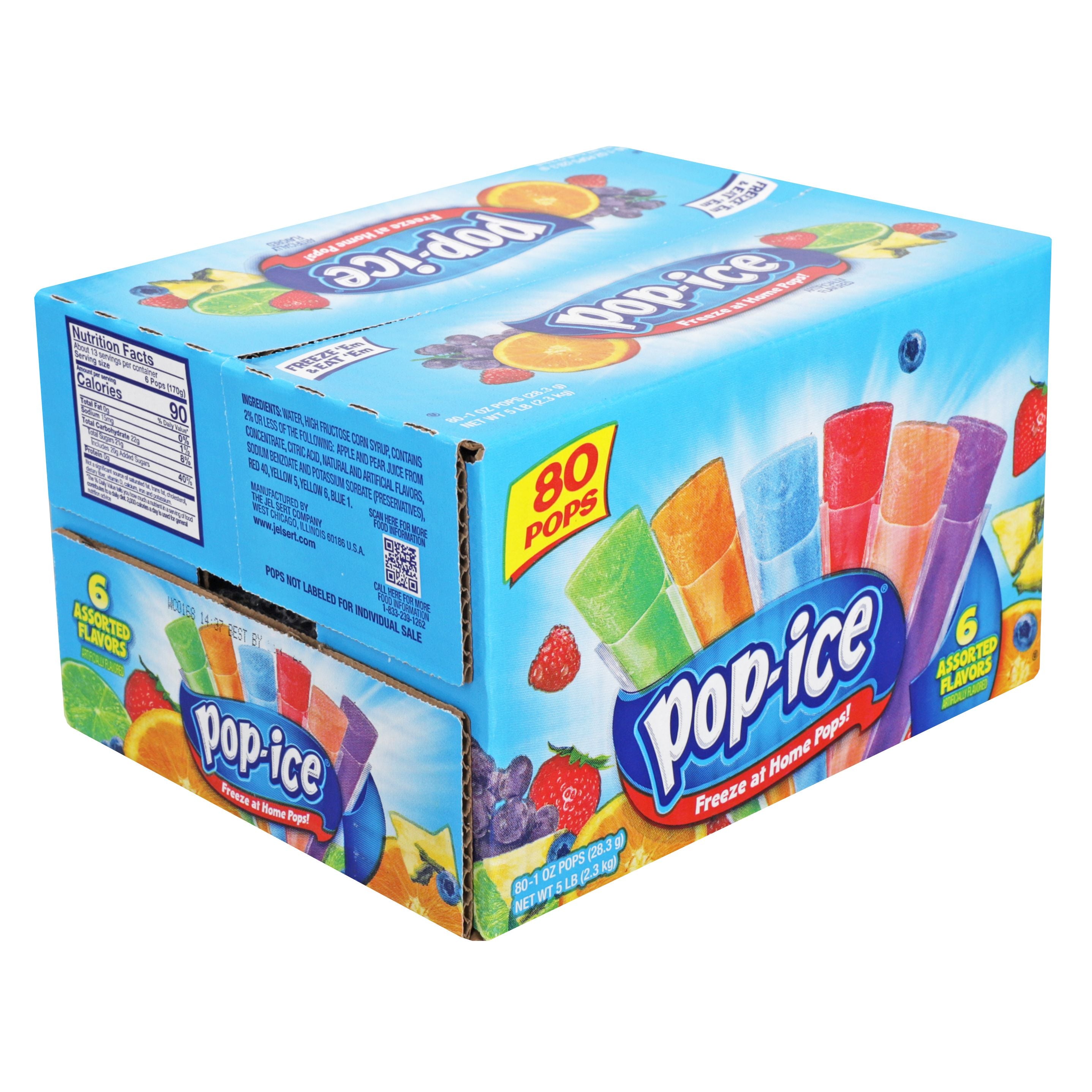 Pop Ice 6 Assorted Flavors Ice Pops-5 lbs. MPN# 70080 – Round Eye
