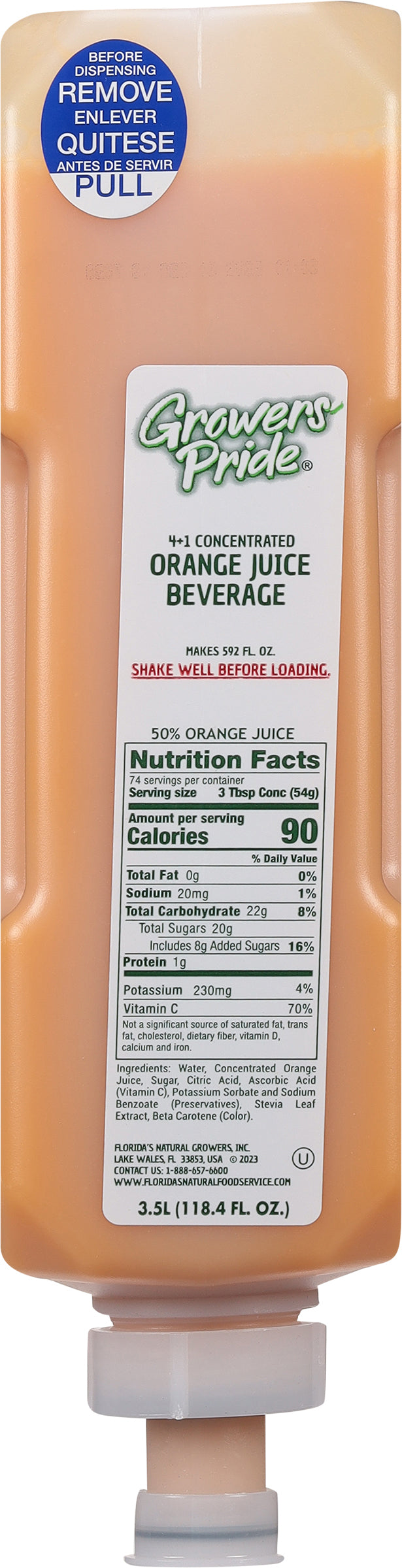 Growers Pride 4 1 Orange Beverage-3.5 L-3/Case
