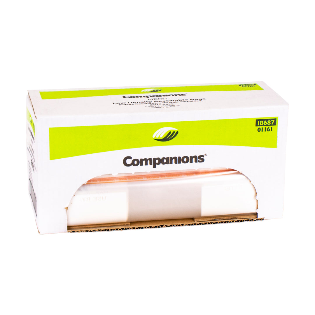 Companions Merit Reclosable Gallon Bag-Clear Flat Stack Pack-250 Each-250/Box-1/Case