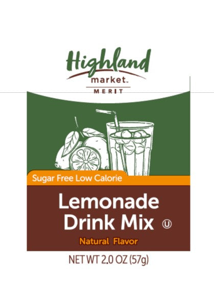 Highland Market Lemonade Sugar Free Drink Mix-2 oz.-12/Case