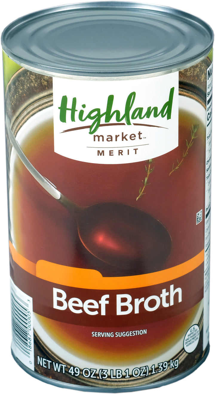 Highland Market Merit Beef Broth-49 oz.-12/Case