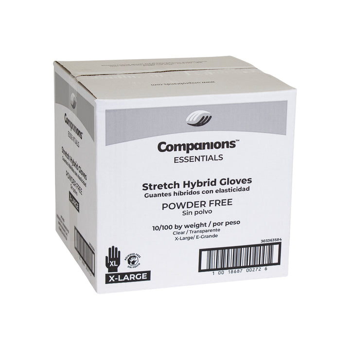 Companions Essentials Reporting Stretch Clear Extra Large Gloves-100 Each-100/Box-10/Case