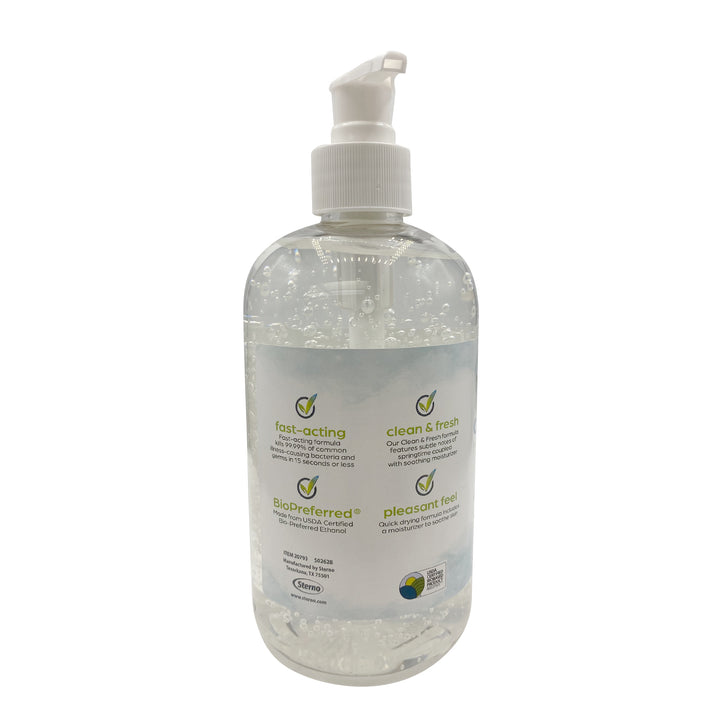 Sterno Ecochoice Hand Sanitizer Clean & Fresh-16 oz.-8/Case