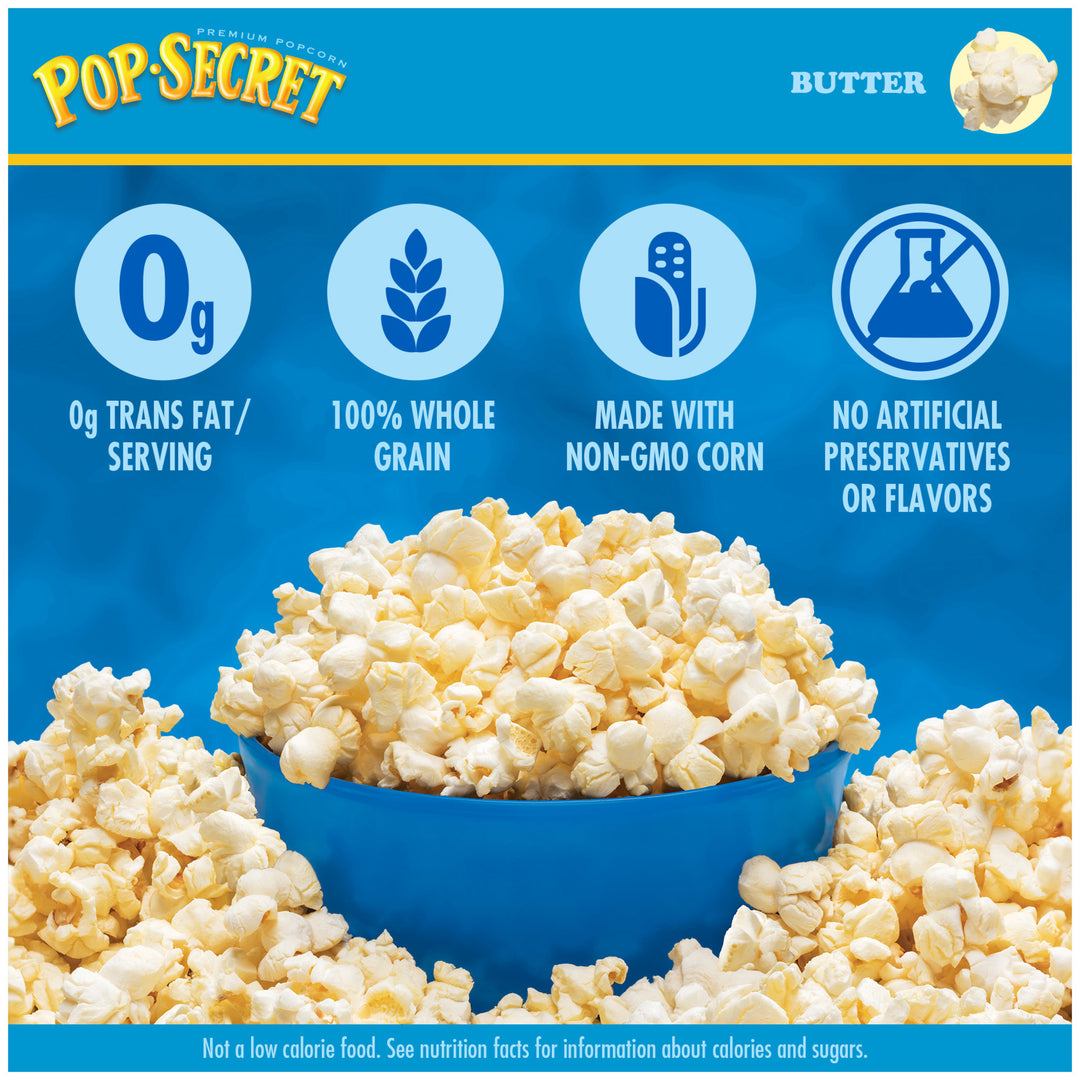 Pop Secret Microwave Popcorn-100 Calorie Butter Flavor-Snack Bags-13.4 oz.-4/Case