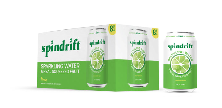 Spindrift Lime Flavored Sparkling Water-12 fl. oz.-8/Box-3/Case