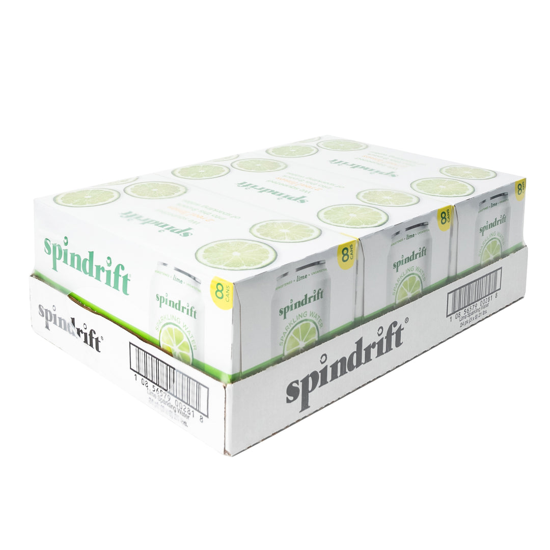 Spindrift Lime Flavored Sparkling Water-12 fl. oz.-8/Box-3/Case