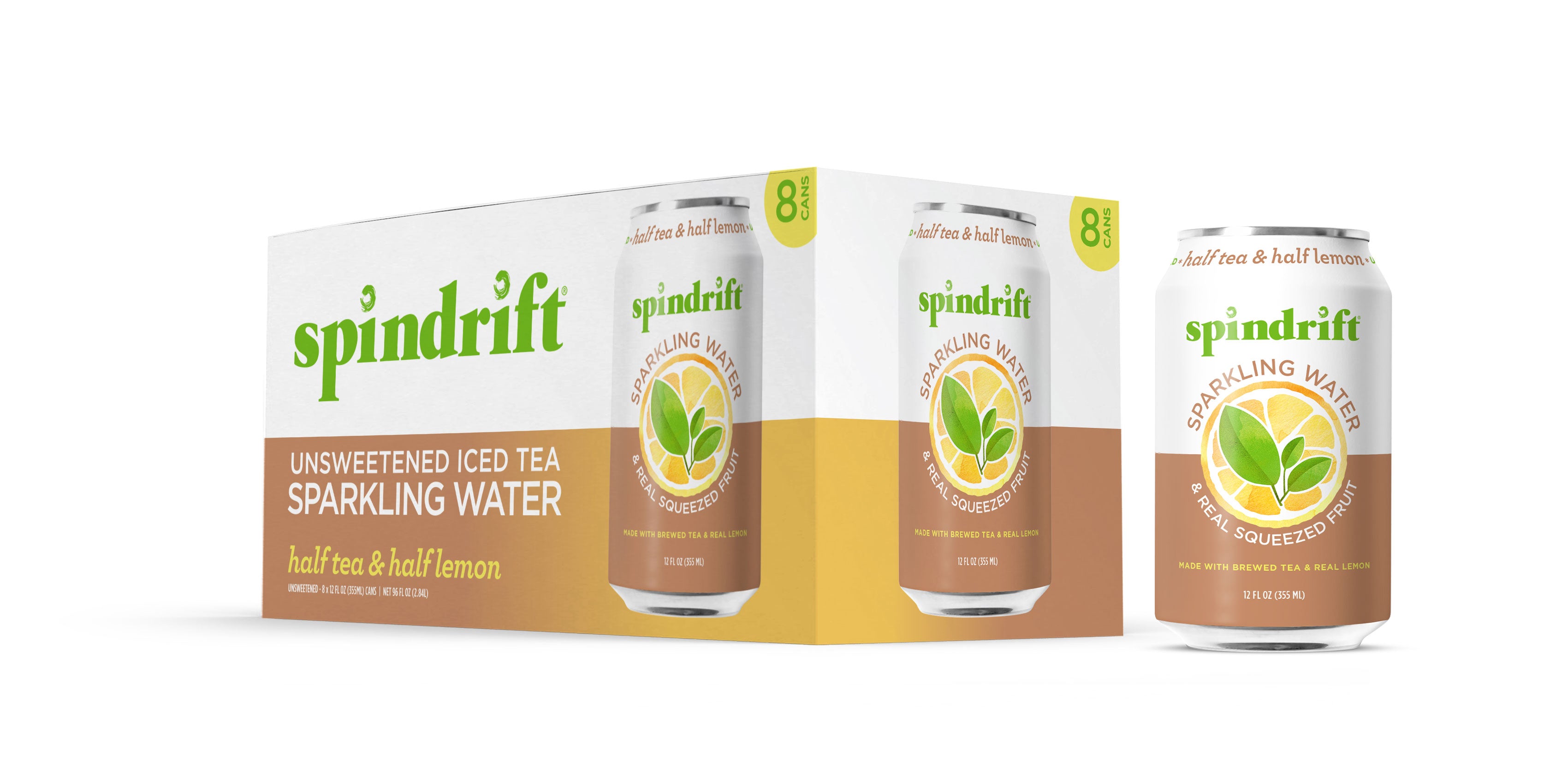 Spindrift Half Tea Half Lemonade Flavored Sparkling Water-12 fl. oz.-8 ...