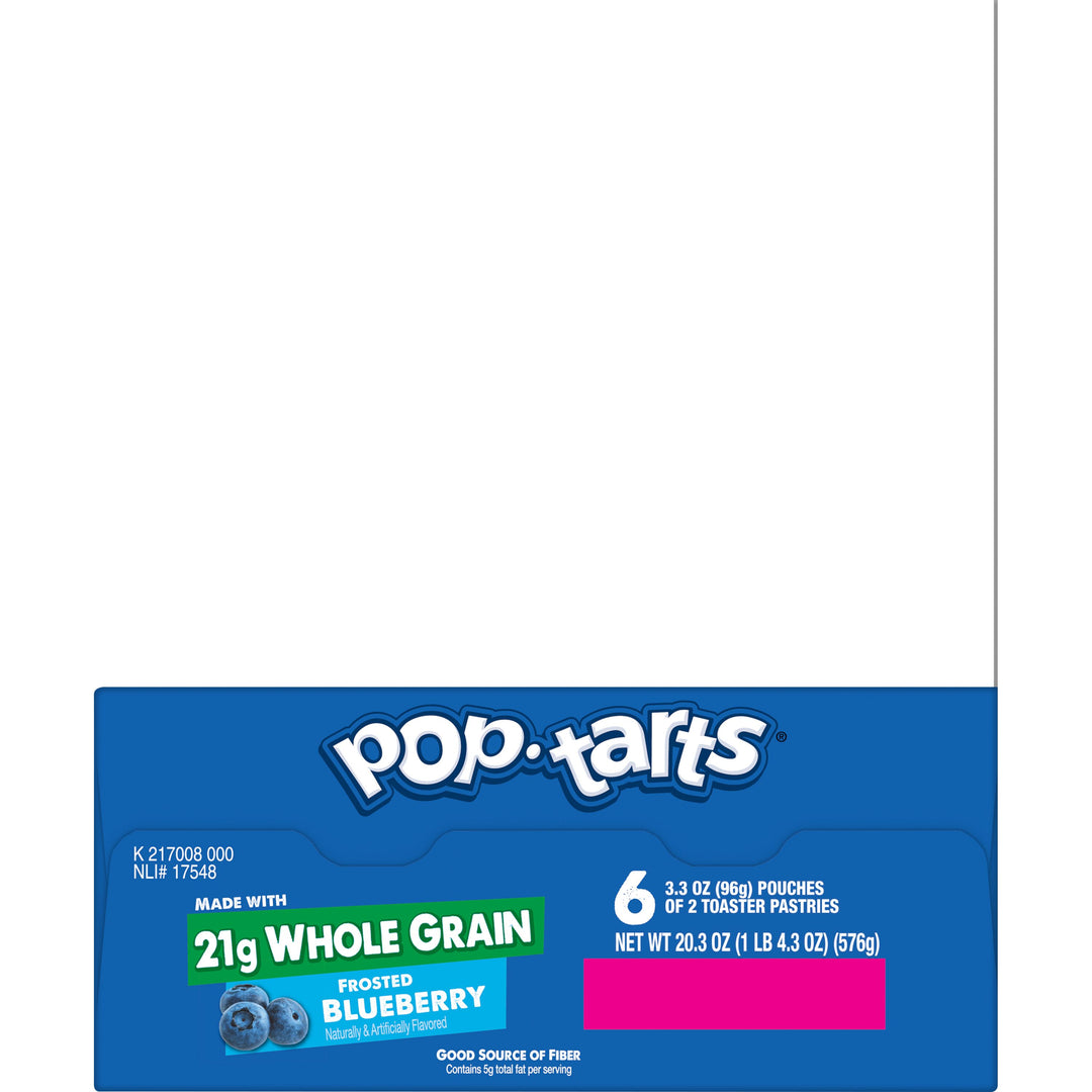 Kelloggs Pop-Tarts Whole Grain Frosted Blueberry Pastry-3.3 oz.-6/Box-12/Case