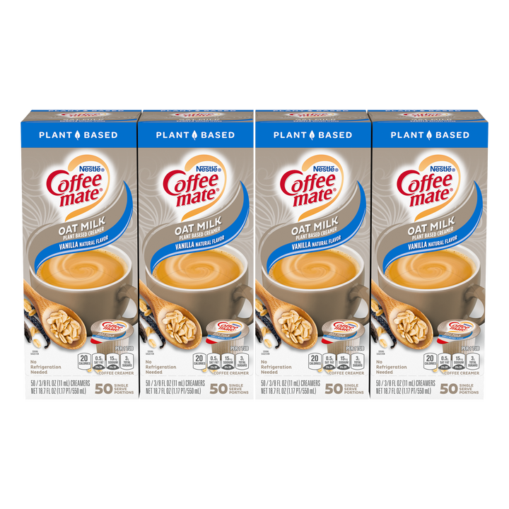 Coffee-Mate Cream Substitutes Shelf Stable Oat Vanilla Creamer-18.7 fl. oz.-4/Case
