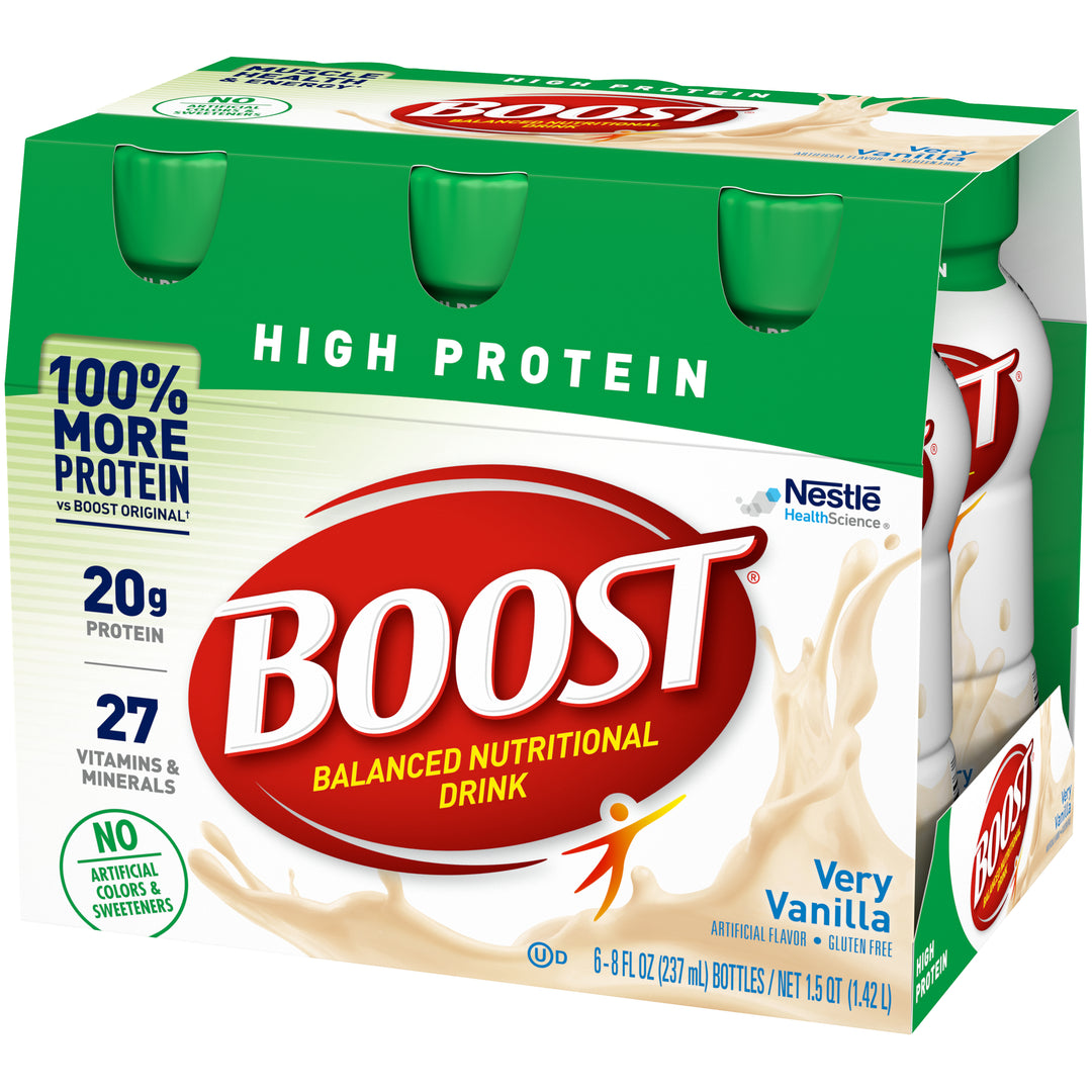 Boost High Protein Vanilla Nutritional Beverage-8 fl. oz.-6/Box-4/Case MPN# 00041679941362 Round Eye Supply Boost High Protein Vanilla Nutritional Beverage-8 fl. oz.-6/Box-4/Case MPN# 00041679941362 Round Eye Supply