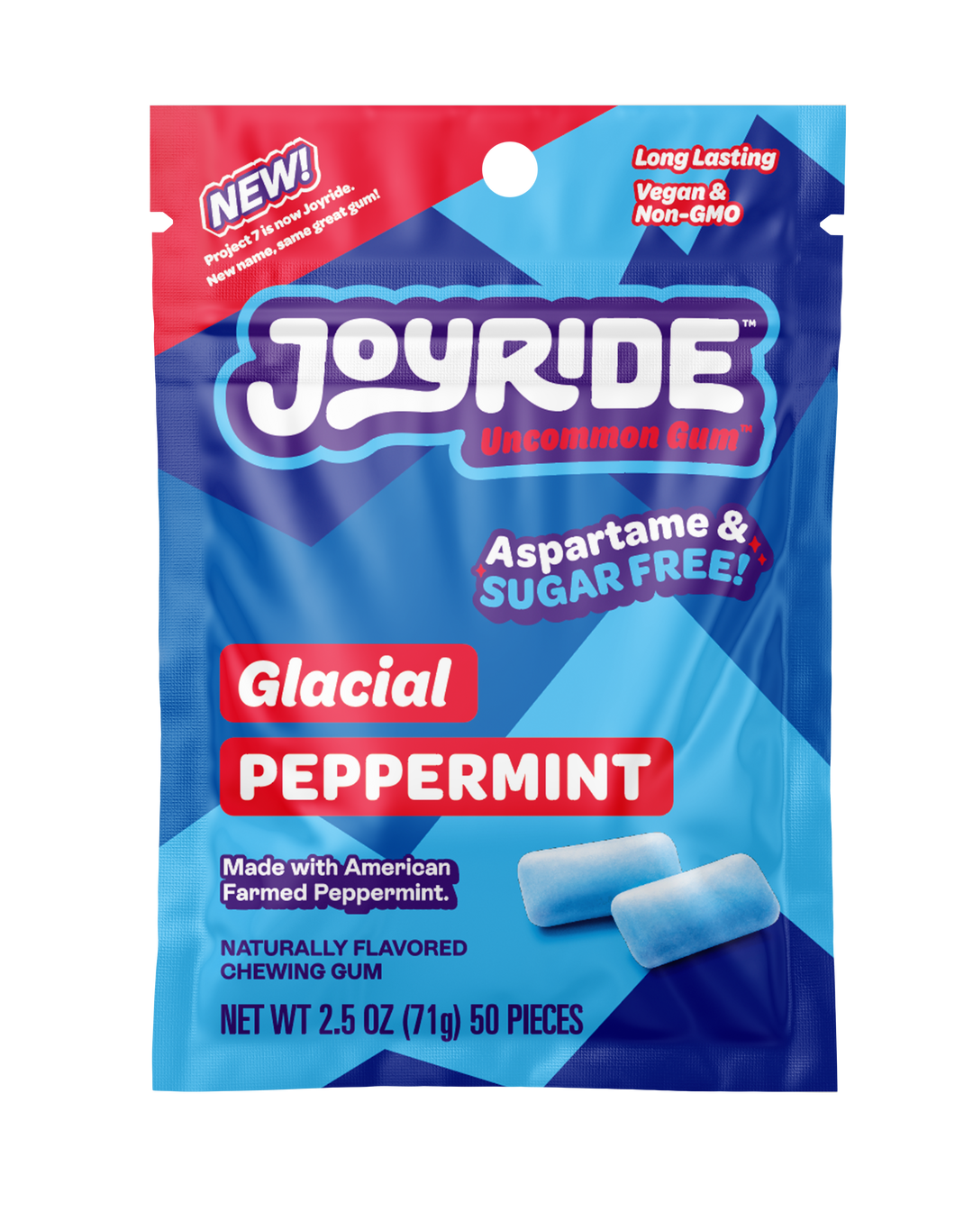 Joyride Glacial Peppermint Gum Pouch Case-2.5 oz.-12/Case