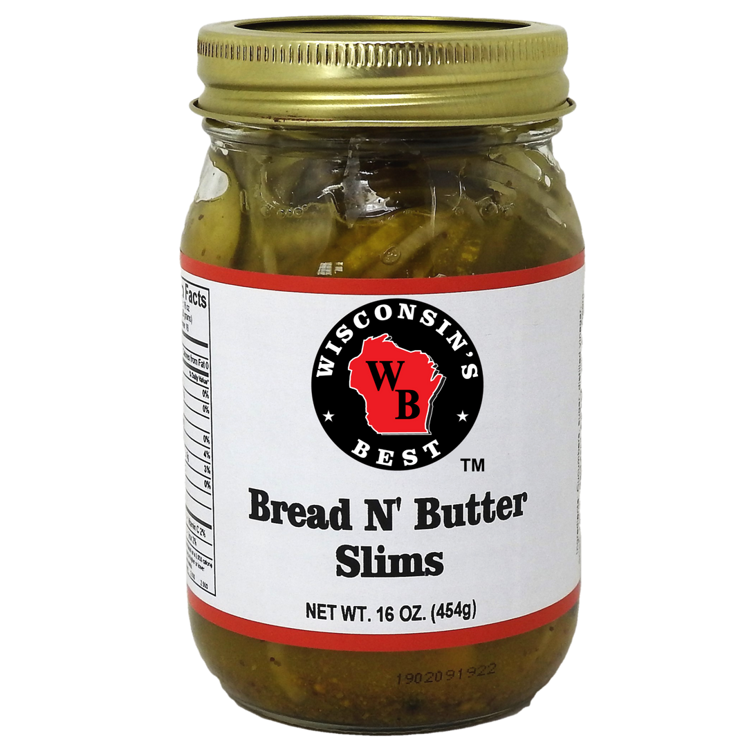 Wisconsins Best Bread And Butter Slim Pickle Jar-16 oz.-12/Case