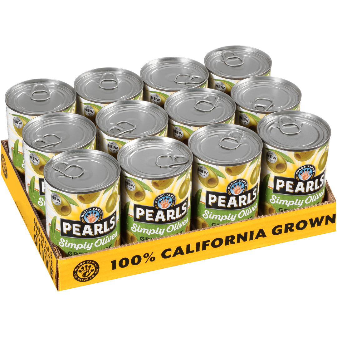 Pearls Simply Green Medium Pitted Olives Canned-6 oz.-12/Case