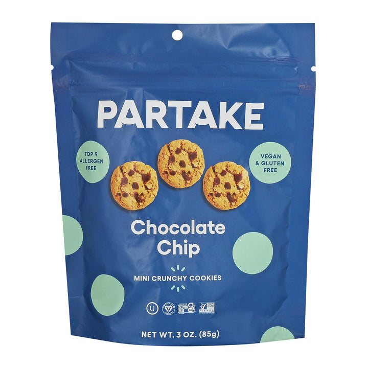 Partake Foods Crunchy Chocolate Chip Cookie-3 oz.-8/Case