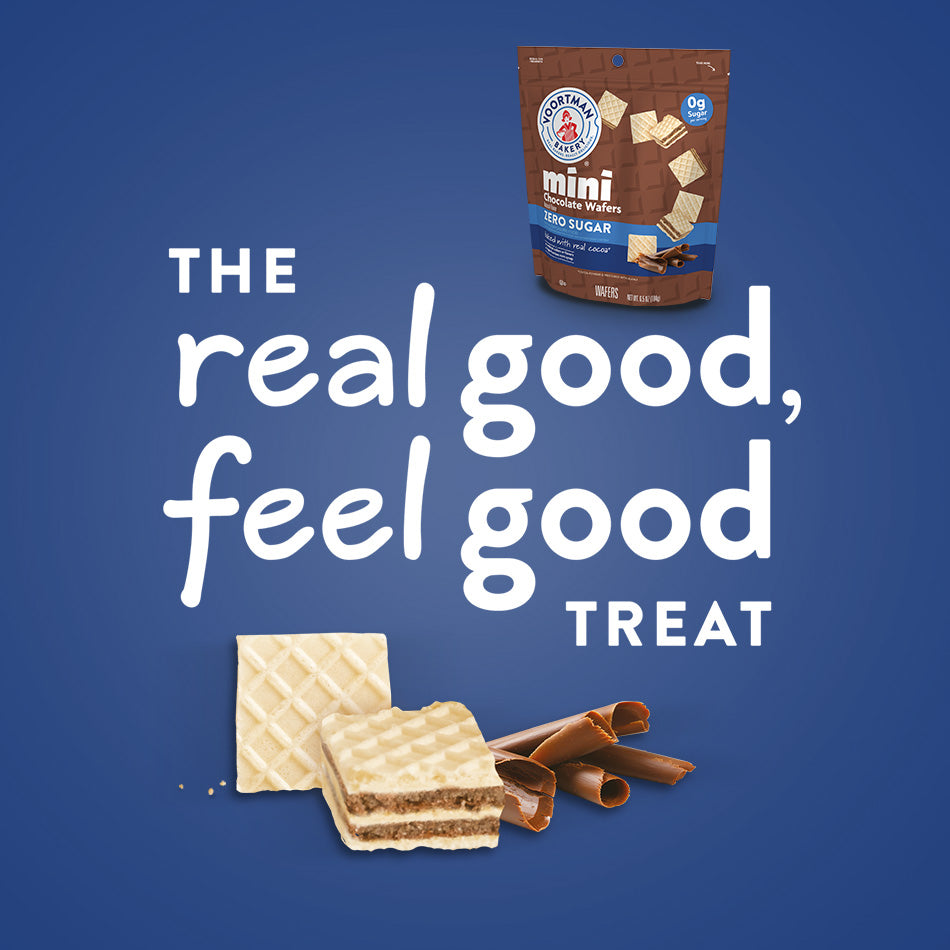 Voortman Zero Sugar Mini Chocolate Wafers Case-6.5 oz.-6/Case