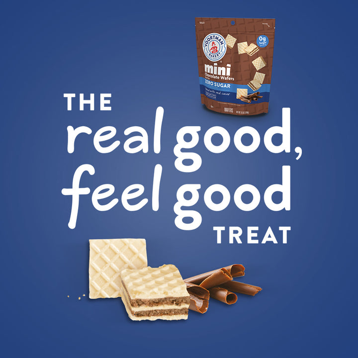Voortman Zero Sugar Mini Chocolate Wafers Case-6.5 oz.-6/Case