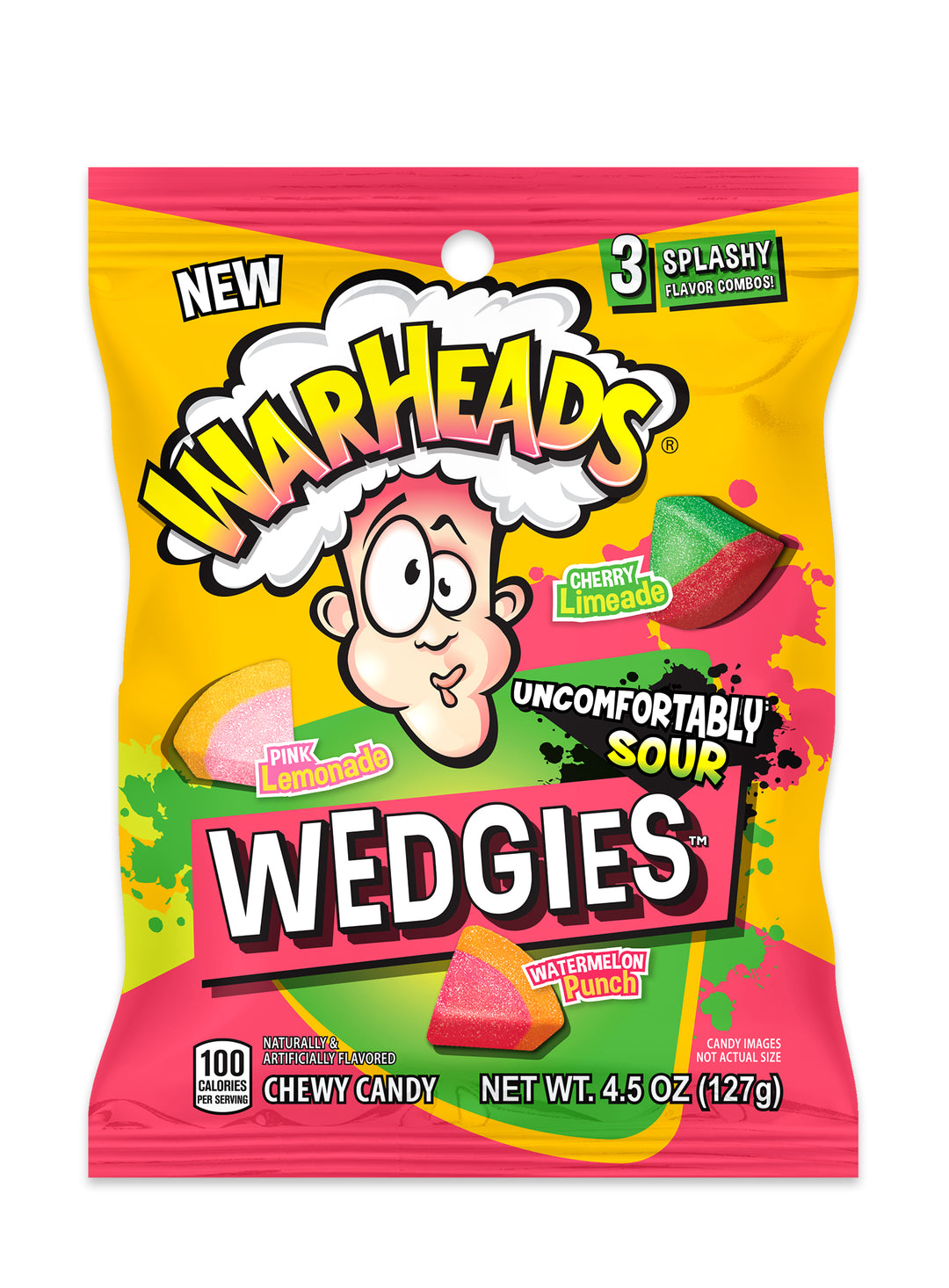 Warheads Wedgies Peg Bag-4.5 oz.-12/Case