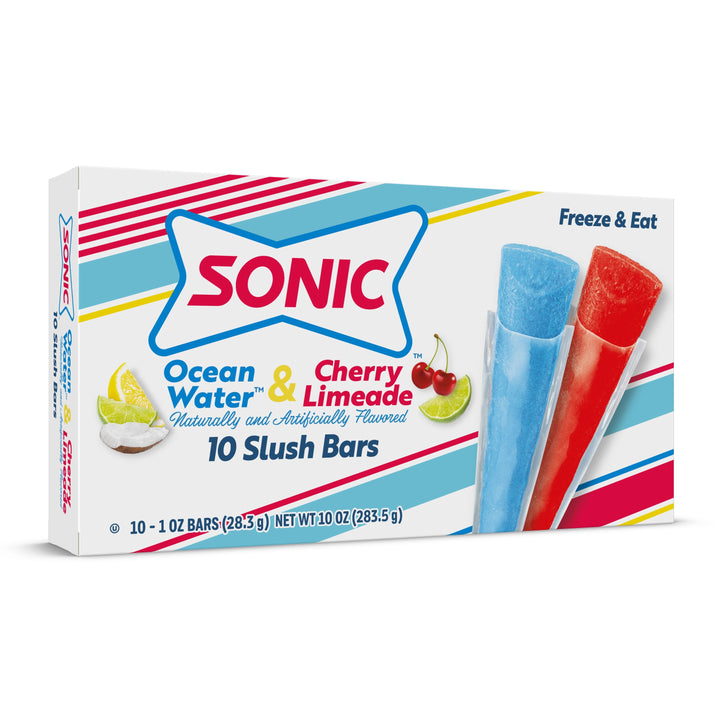 Sonic Ocean Water And Cherry Limeade Freezer Bars-10 Count-12/Case