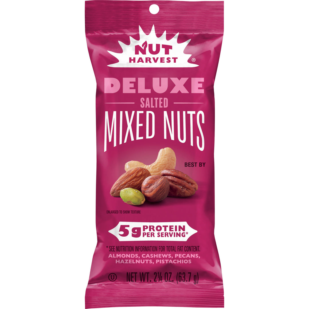 Nut Harvest Deluxe Salted Mixed Nuts-2.25 oz.-48/Case