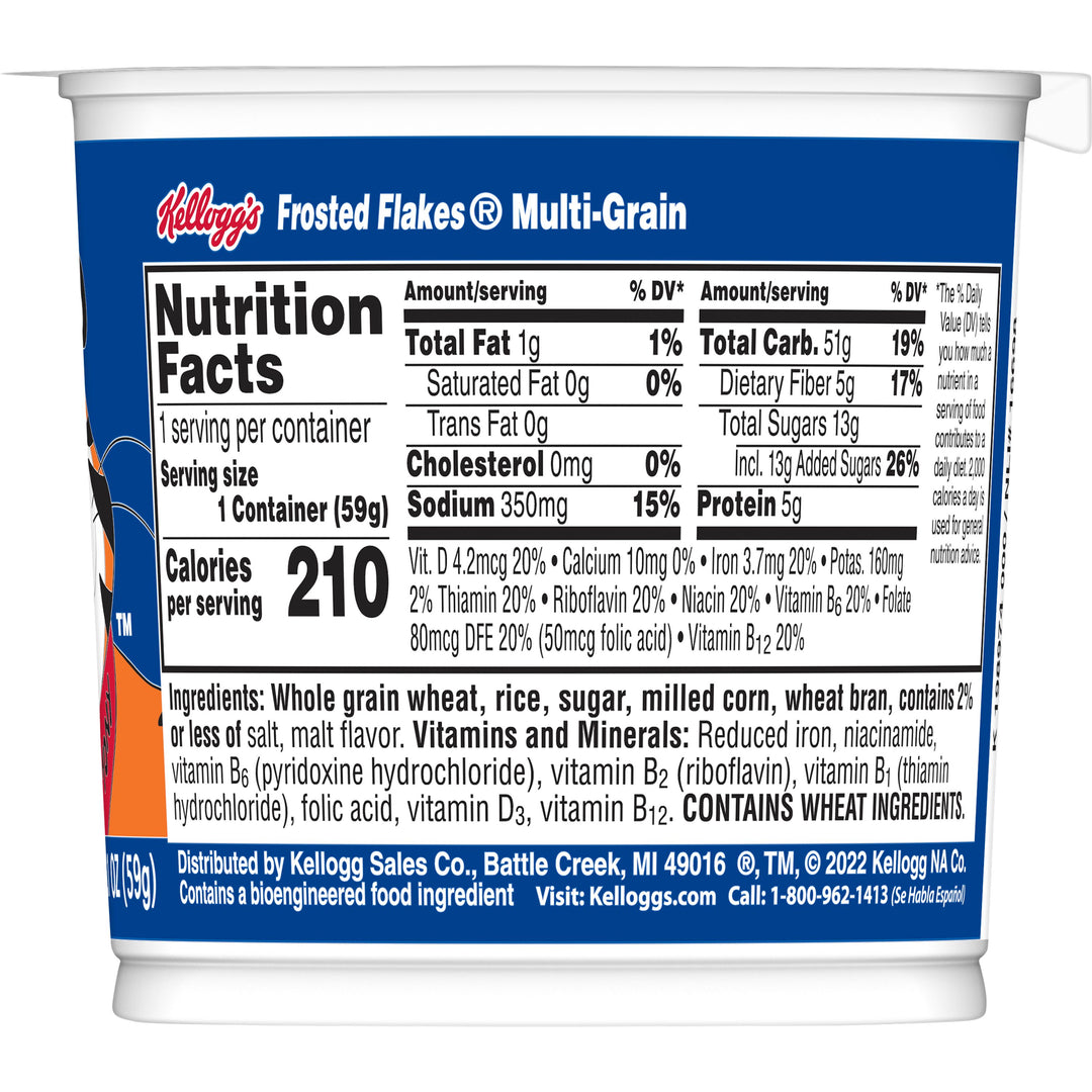 Kellogg's Frosted Flakes Multi Grain Cereal-2.1 oz.-60/Case