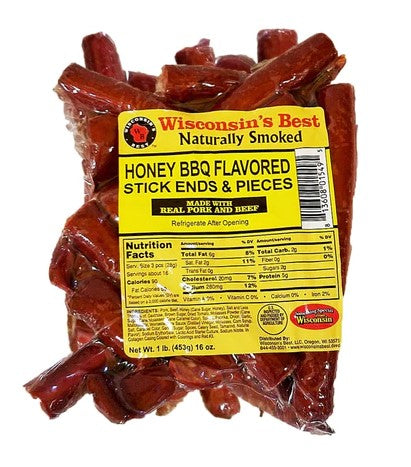 Wisconsins Best Honey Bbq Flavored Stick Ends And Pieces-1 Each-12/Case