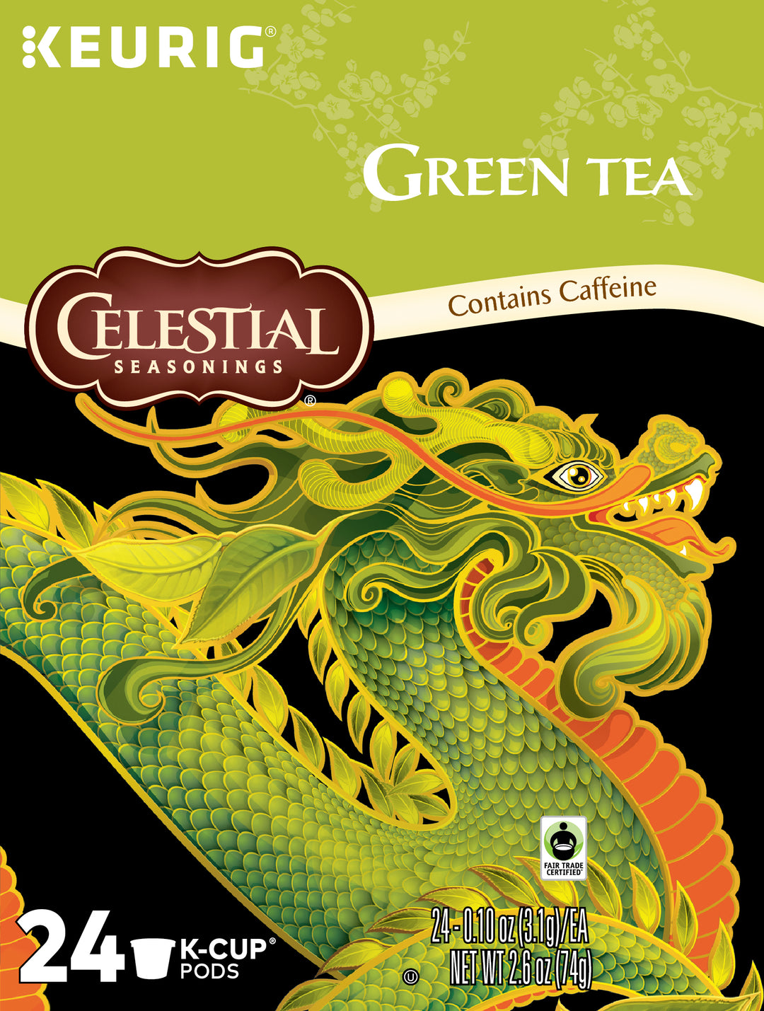 Celestial Seasonings Tea K-Cup Pod Natural Antioxidant Green-24 Count-4/Case