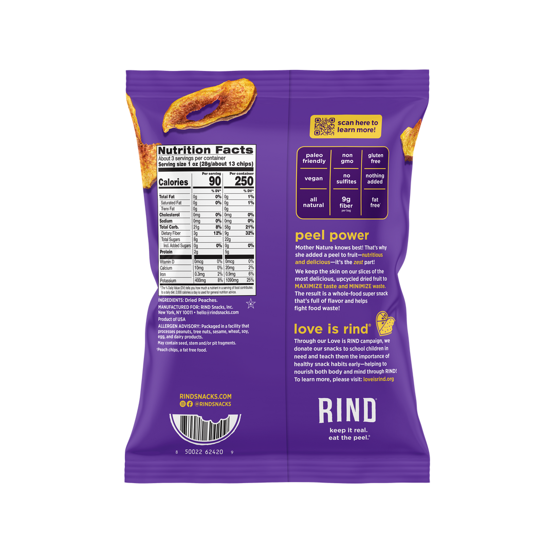 Rind Snacks Peach Chips-3 oz.-6/Case